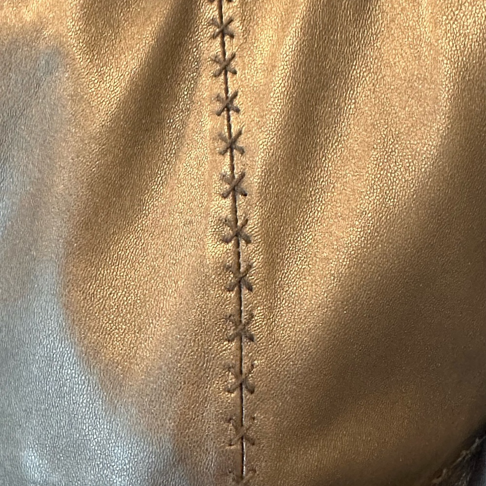 Coldwater Creek Bronze Metallic 100% Leather Jacket NWOT - Picture 2 of 7